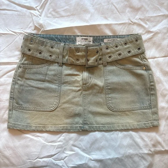 Cotton On Women's Natural Belted Cargo Mini Skirt - Picture 2 of 4